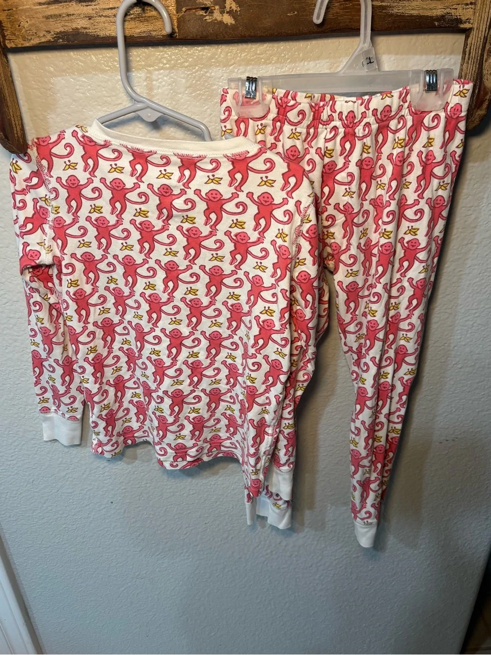 Roller Rabbit Kid’s Pajama Set PINK  Monkey Size 6 Pima Cotton Made In PERU